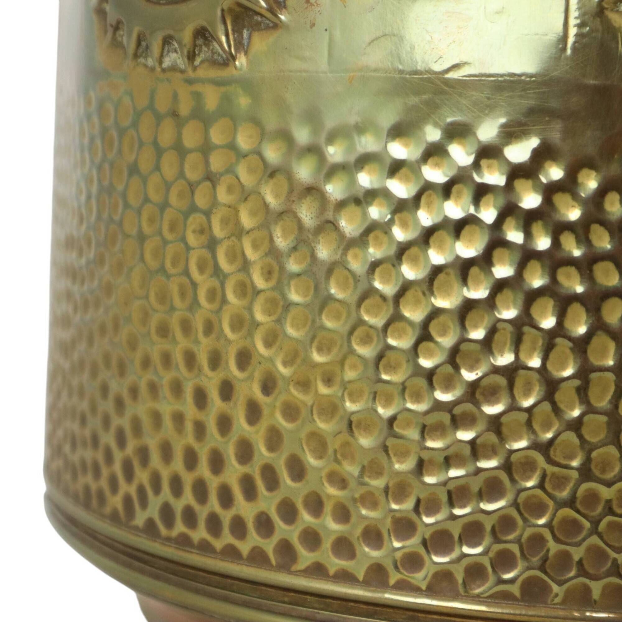 Large Brass Jardinière / Firewood Bin with Repoussé Work