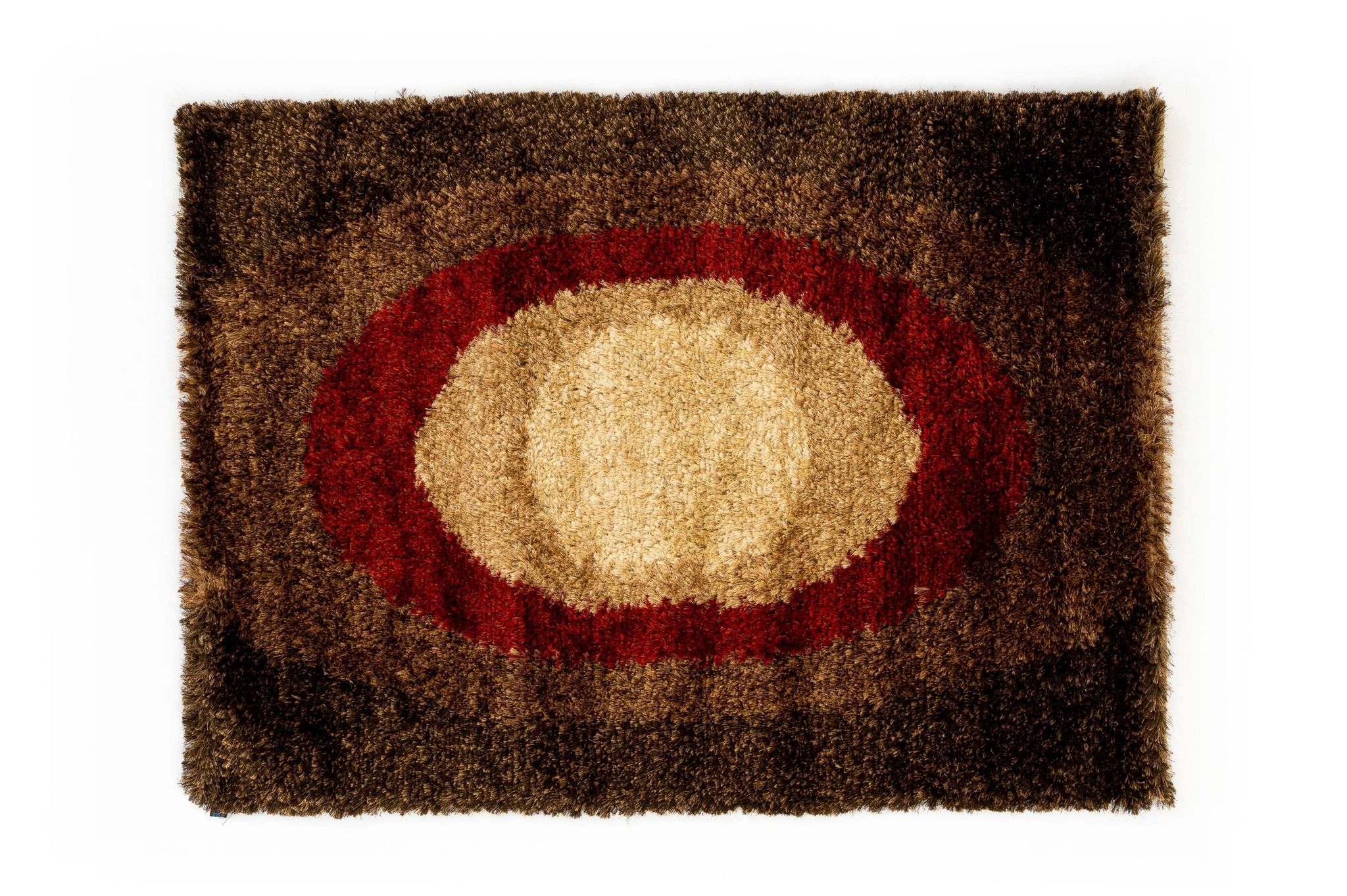 NOS Scandinavian design viscose rya rug by Axeco Svenska AB. 199 x 144 cm = 78 x 57 in