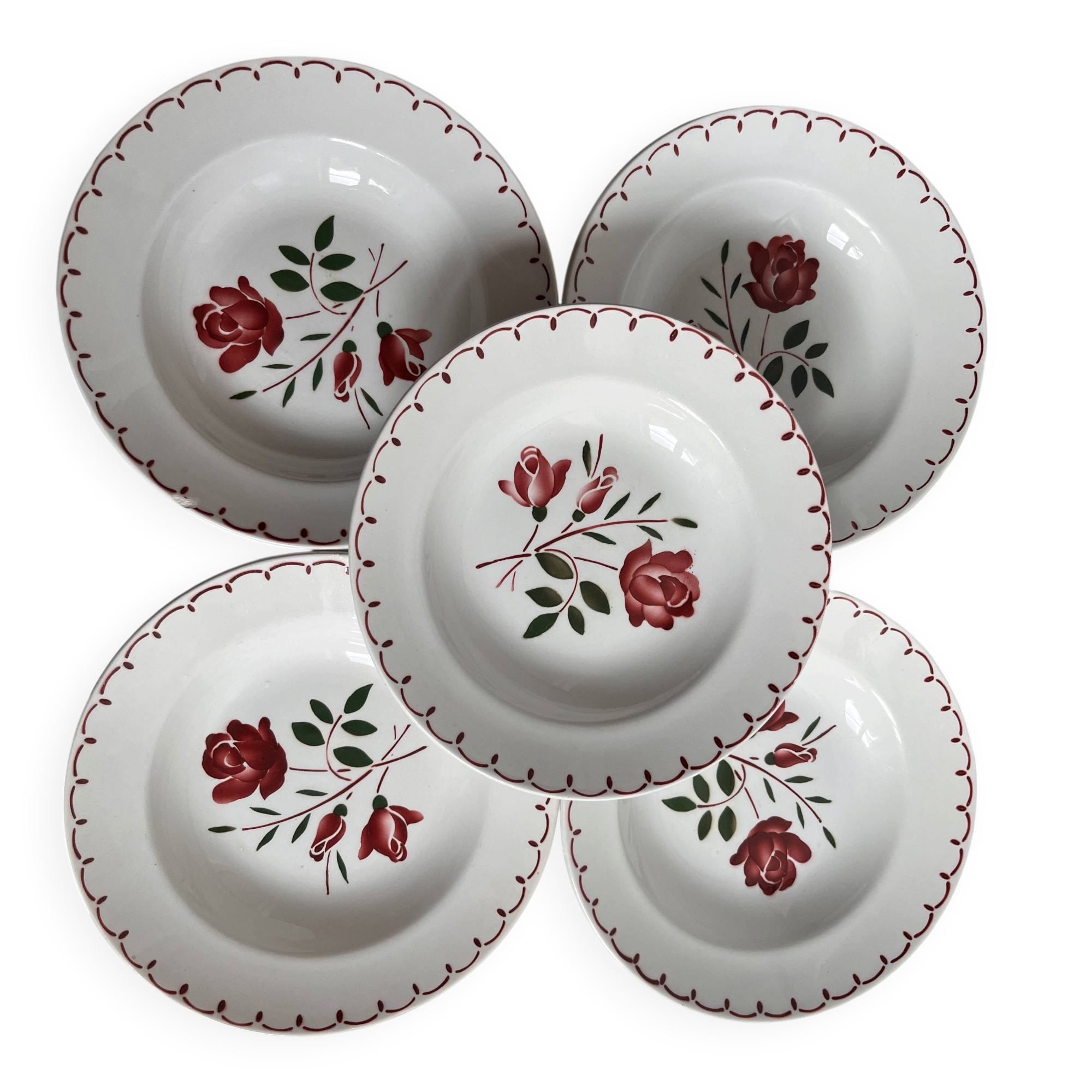 5 floral deep plates