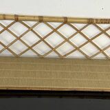 Vintage rattan wall shelf