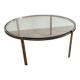 Table basse Space age. 1970. Acier chromé et verre.
