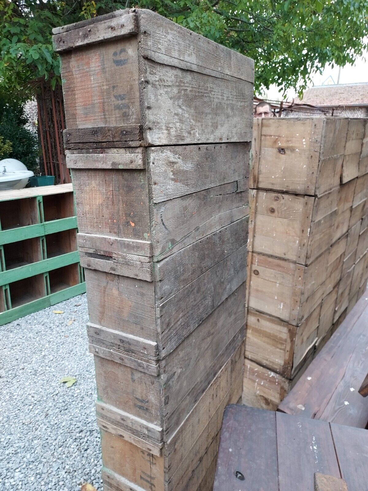 Wooden workshop shelf