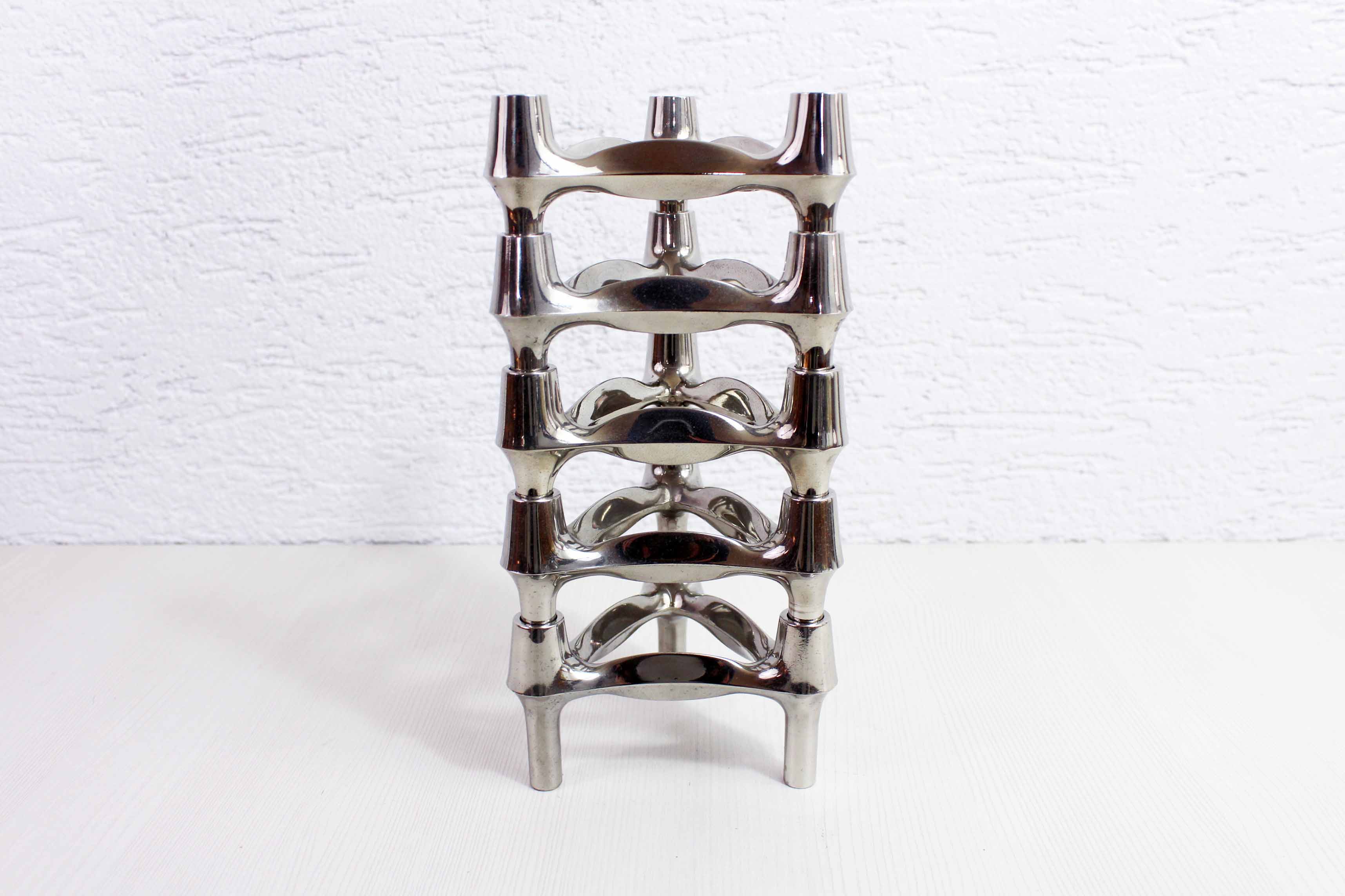 Set of 5 candlesticks modular by Nagel