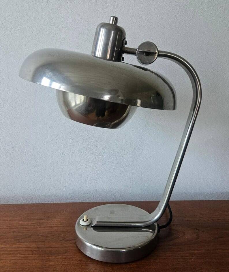 Rare Bauhaus Chrome Table Lamp, Franta Anyz, Functionalism, Art Deco, 1930s