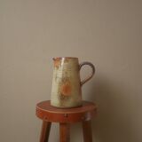 Pichet en grès céramique handmade vintage vase à anse décoration campagne scandinave poterie
