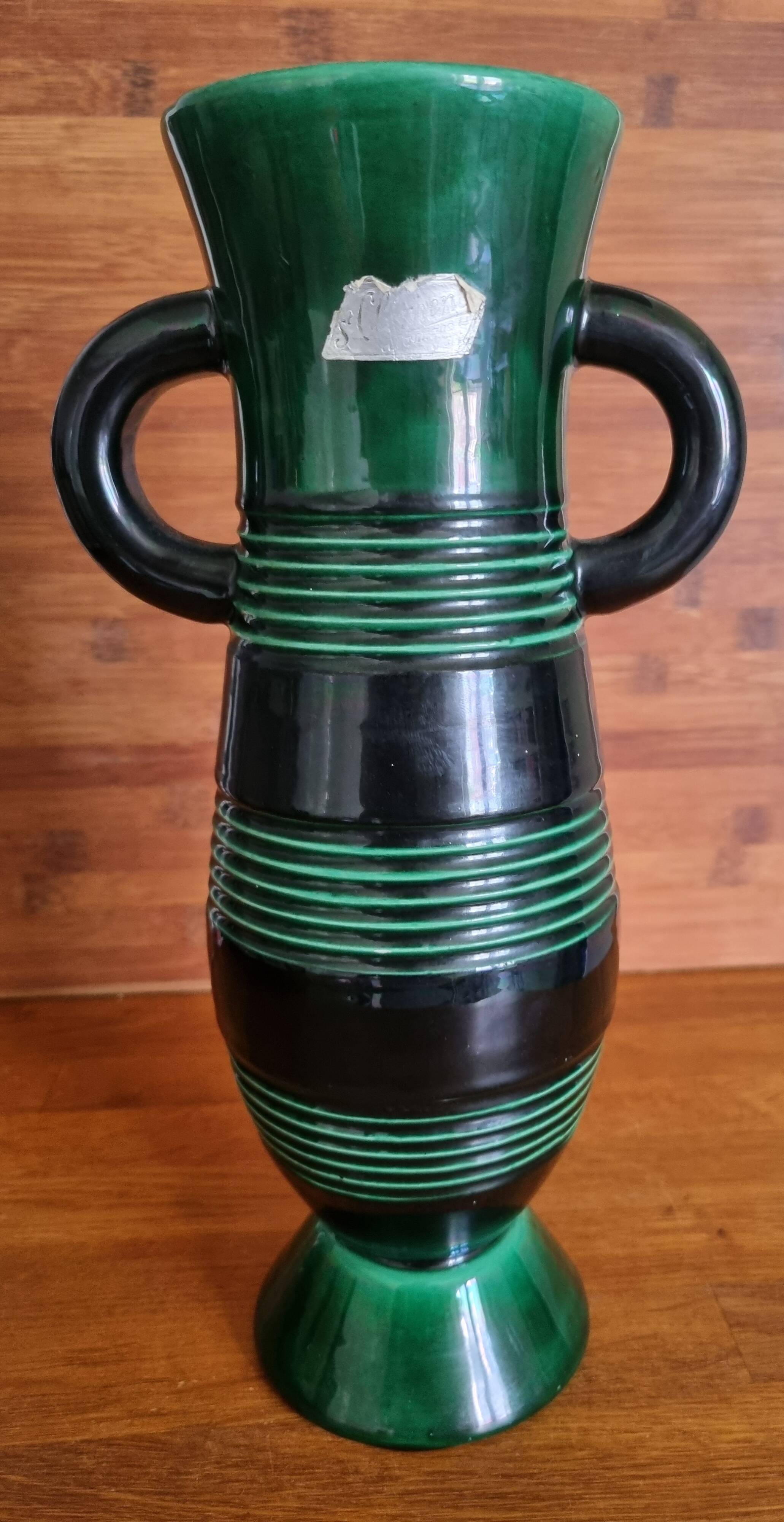 Large St Clément vase B Letalle 32cm Art Deco 1940s - 1950s
