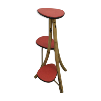 Porte plante rouge en bambou