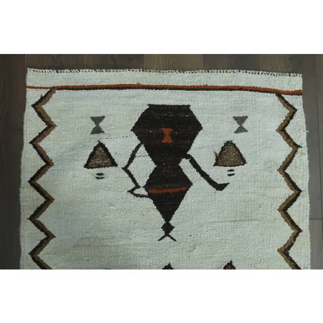 1970s Vintage Turkish Oushak Handmade Wool Cotton White Runner Rug 91x328