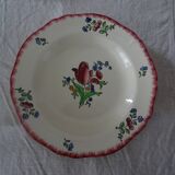 5 hollow plates faience de gien - model lorraine fleurs