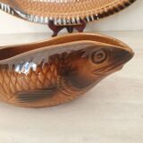 Sarreguemines / Large serving platter and matching fish-shaped sauce boat