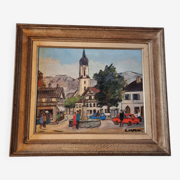 Original oil painting by roland hamon (1909 - 1987)