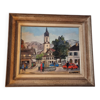 Original oil painting by roland hamon (1909 - 1987)