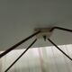 Folding table in formica brown console