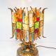Lampe de table italienne fer forgé et verre de Murano par Longobard, 1908s
