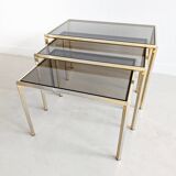 Set of 3 Hollywood Regency Nesting Tables 1970's