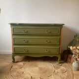 3-drawer chest of drawers redesigned in woody green and wood