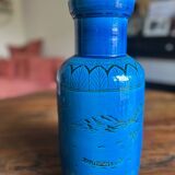 Large blue ceramic vase with Chinese motifs