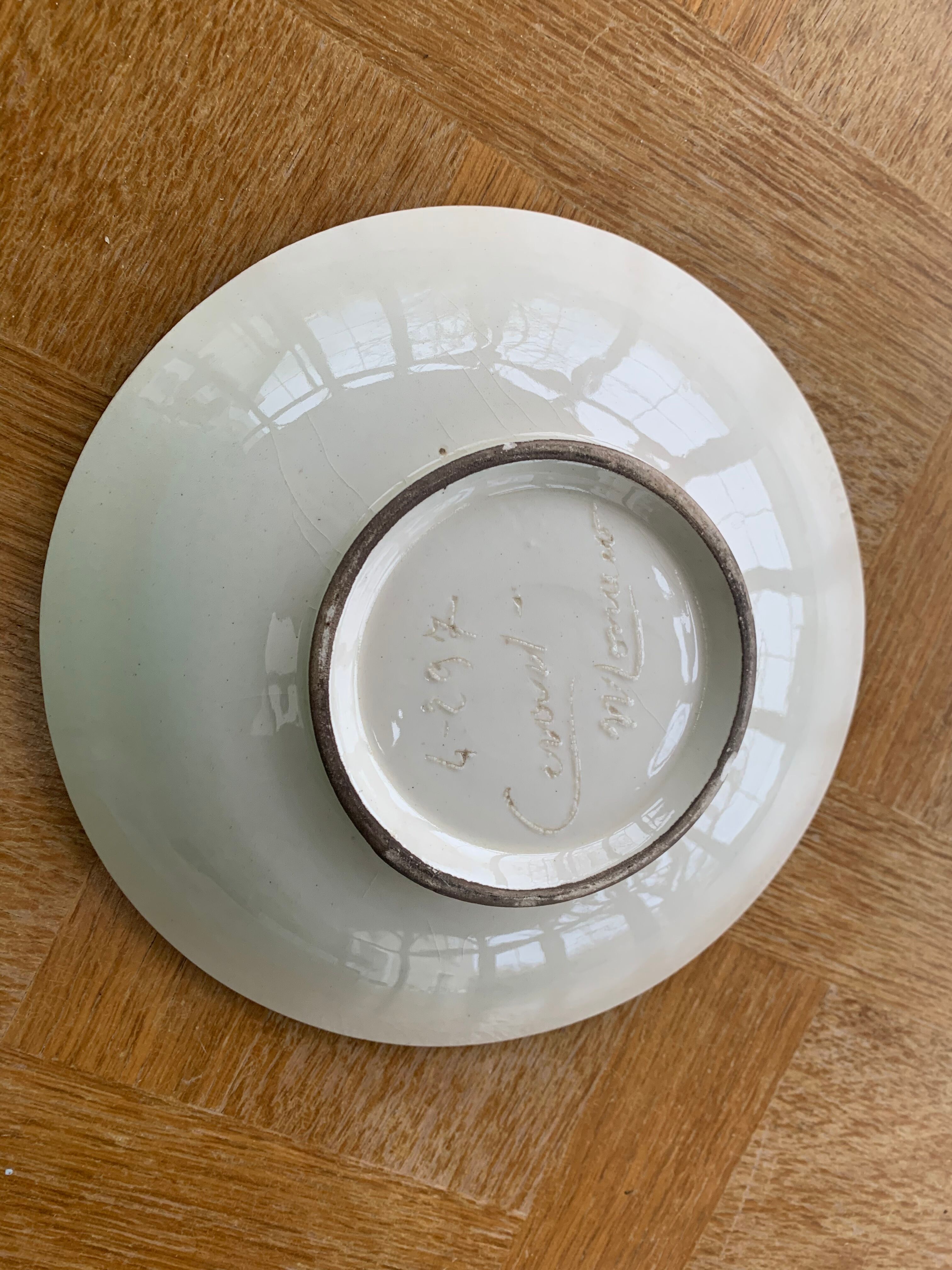 Enamelled ceramic cut floral pattern ceram Monaco vintage