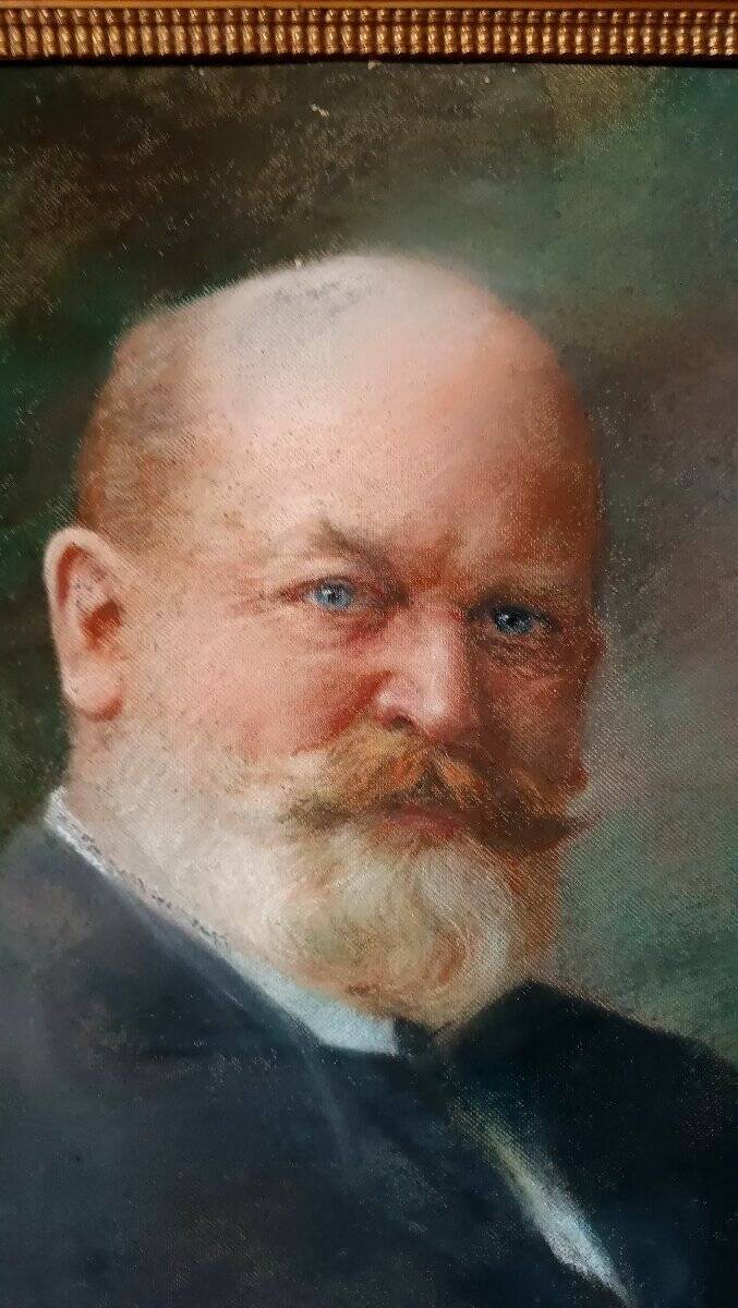 Pastel painting of a 19th century man's portrait