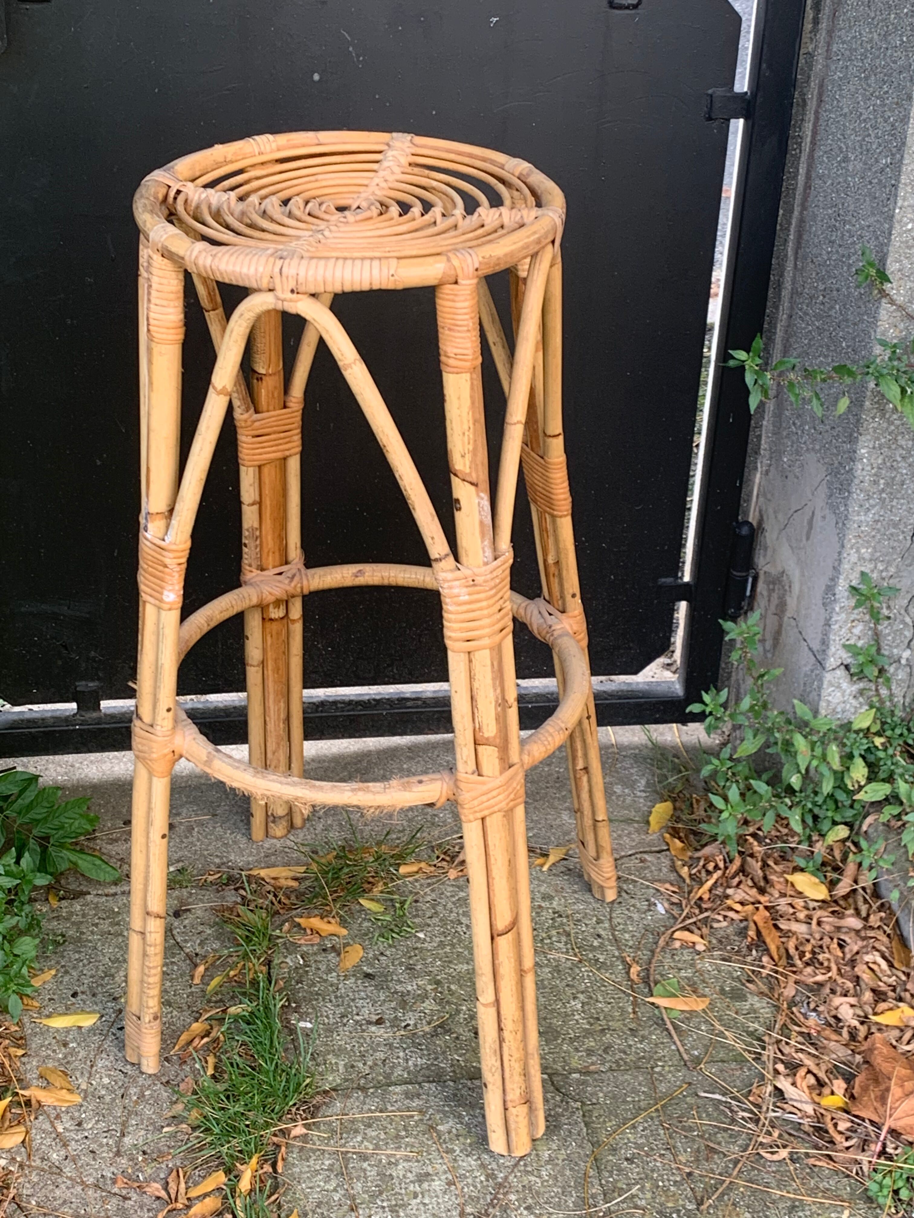 Vintage rattan bar stool 1960/70