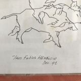 Framed drawing by Jean Fabius Henrion, year 92