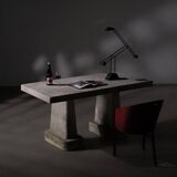 Raw concrete dining table, circa 1980