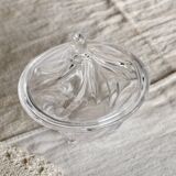 Vintage glass bonbonnière with a domed lid.