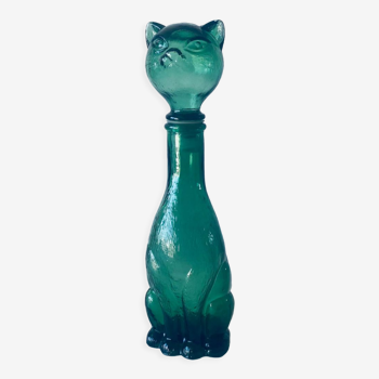 Carafe vintage en verre forme chat