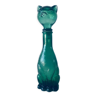Carafe vintage en verre forme chat
