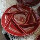 4 antique fondue plates