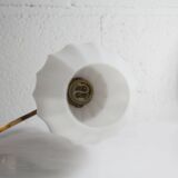 Pair of 1960 opaline and brass wall lights from Italy