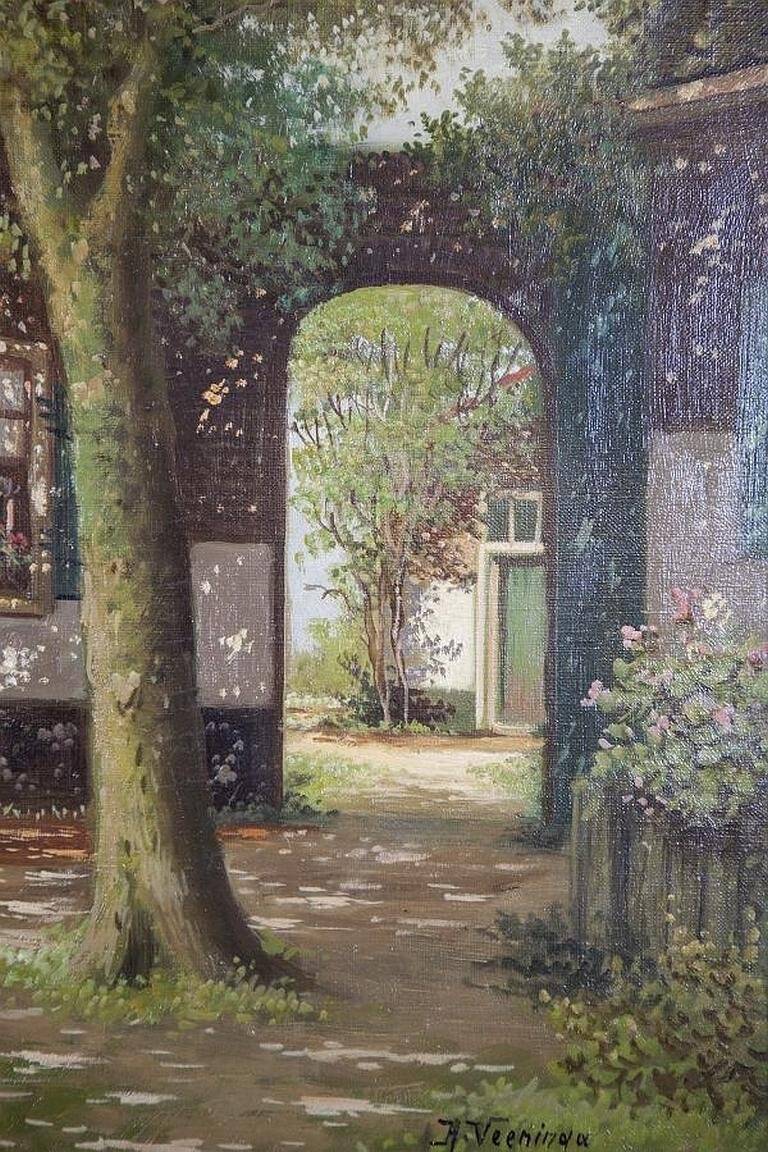 H. Veeninga, Landscape, Early 20th Century, Oil Painting on Canvas