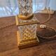 Pair of coloured table lamps, made of cut crystal and gilded bronze, in the Baccarat style.
