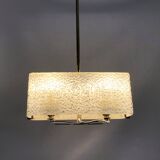 Lustre en laiton et perspex Moderniste Maison Arlus France des années 1950