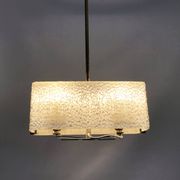 Modernist brass and perspex chandelier Maison Arlus France from the 1950s