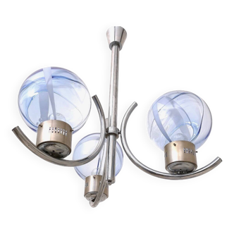 Light Blue Murano Glass Mod "Membrana" Chandelier by Toni Zuccheri
