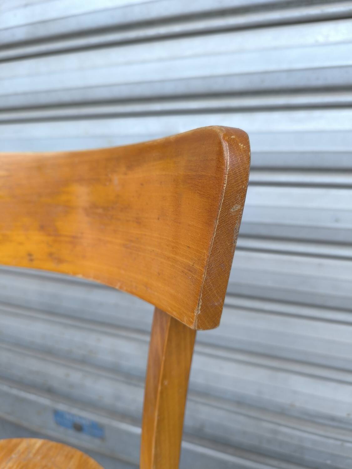 Set of four mismatched bistro chairs