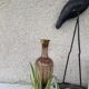 Soliflore vase in beige and gold glazed ceramic, numbered and vintage