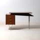 Floating minimalist hairpin desk by Nijkerk, 1950s