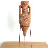 Ceramic amphora on tripod base, 70s