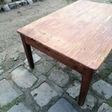 Wooden farmhouse table