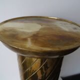 Pedestal column in vintage gilded metal