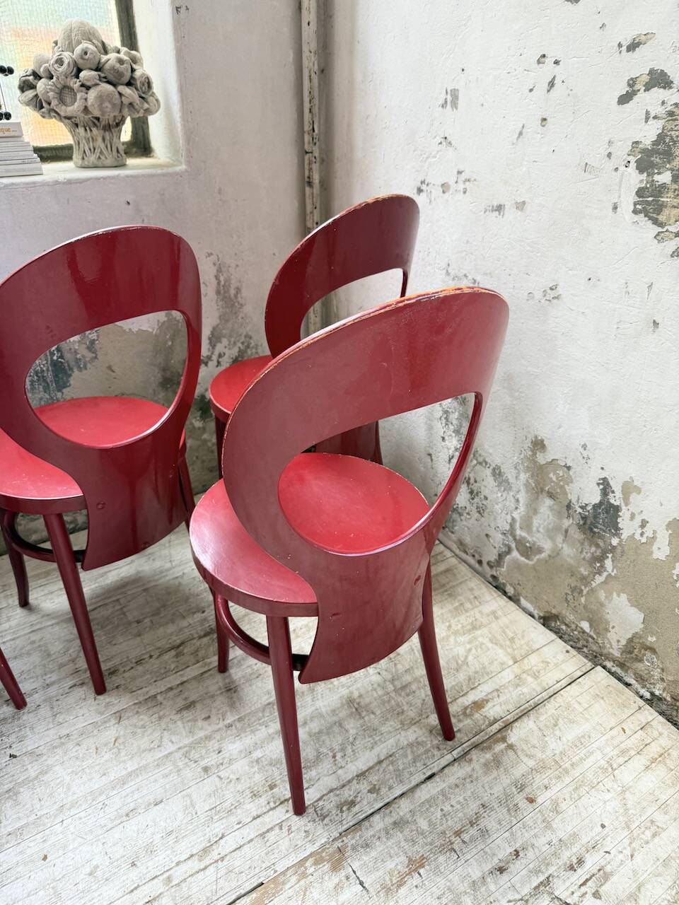 Set of 6 Baumann bistro chairs, Mouette model