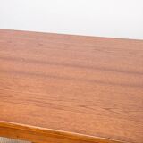 Swedish extendable teak desk, sliding unit and folding extension 1960.