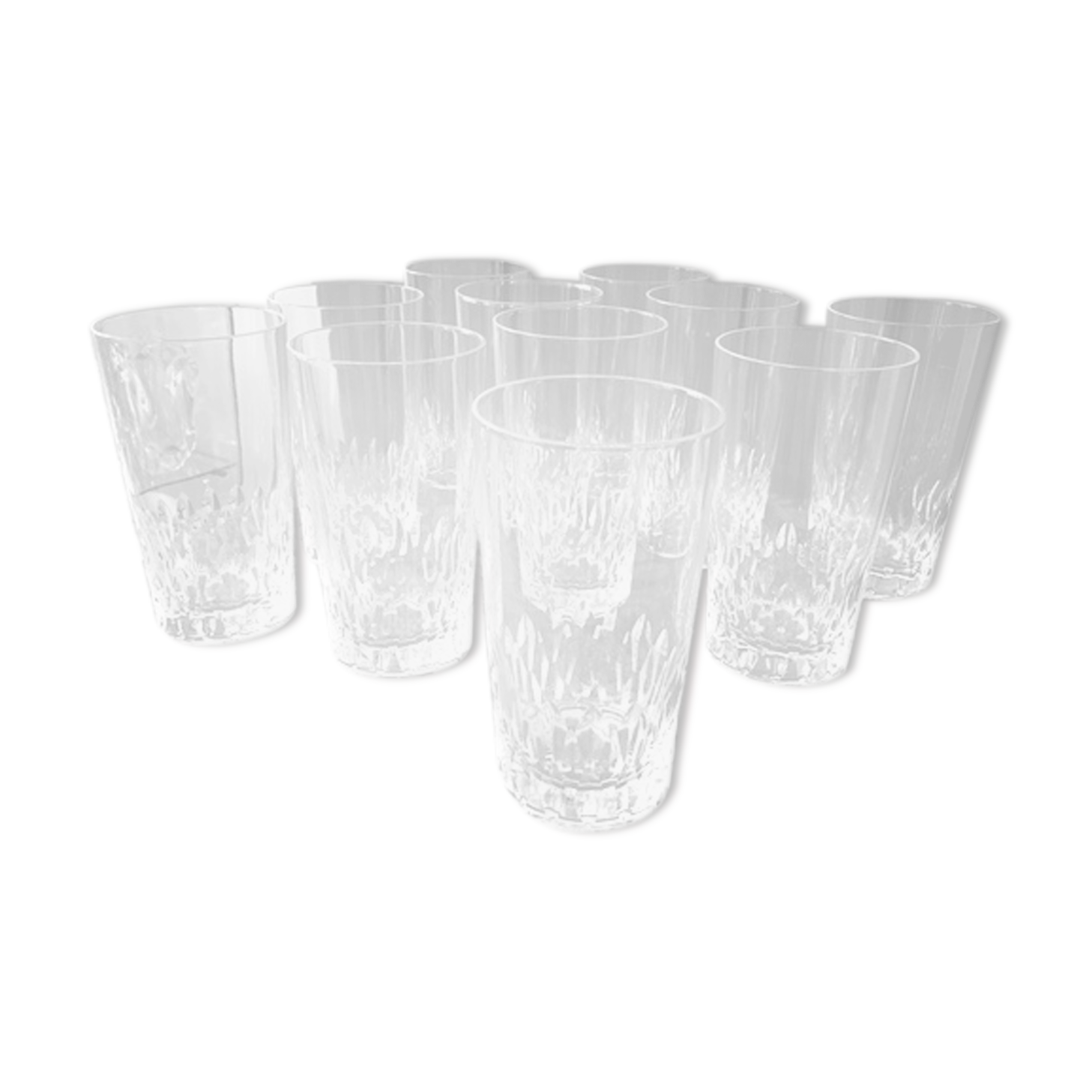 Suite of 11 glasses a fruit juice water baccarat