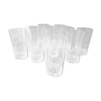Suite of 11 glasses a fruit juice water baccarat