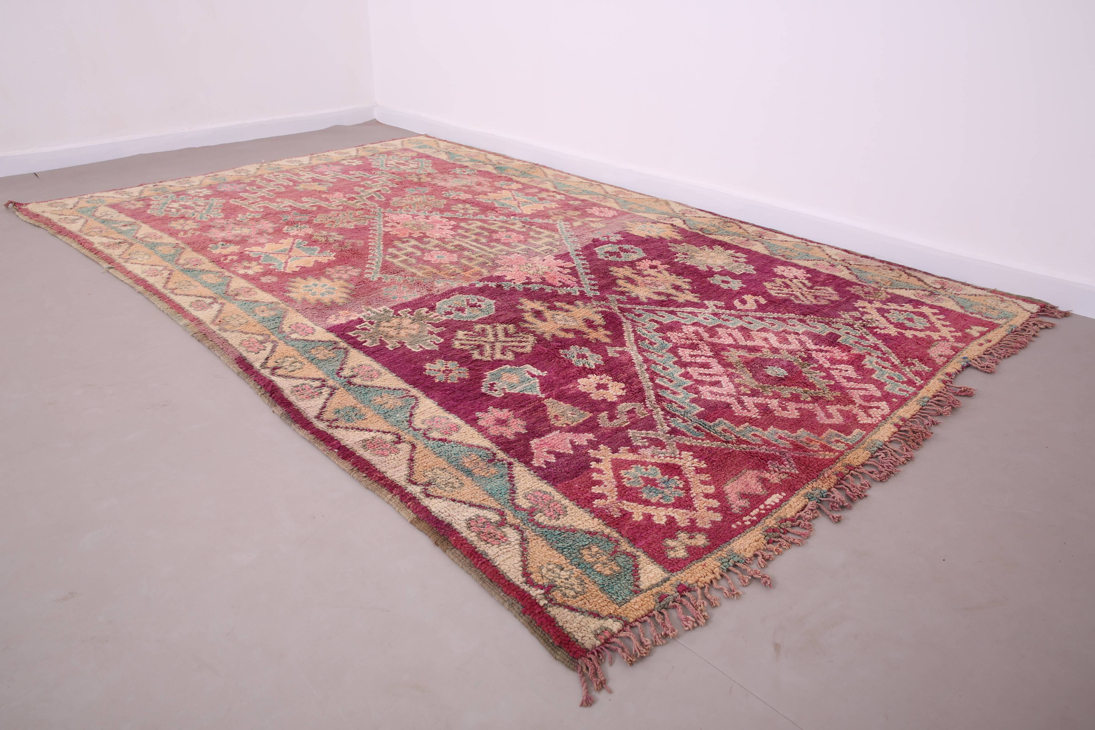 Purple vintage moroccan rug 212 CM X 343 CM