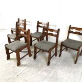 Chaises à repas vintage brutalistes, lot de 6 - 1970