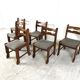 Vintage brutalist dining chairs, set of 6 - 1970s
