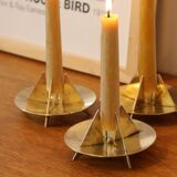 Trio of Scandinavian brass candlesticks Pierre Forsell for Skultuna
